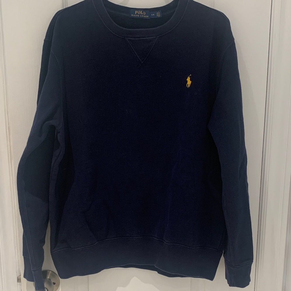 Polo by Ralph Lauren Men's Dark Navy Blue Crewneck Sweater
